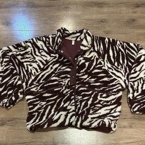 Hit the slopes printed fleece jacket